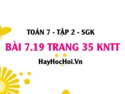 Bài 7.19 trang 35 Toán 7 Tập 2 Kết nối tri thức: Lập đa...